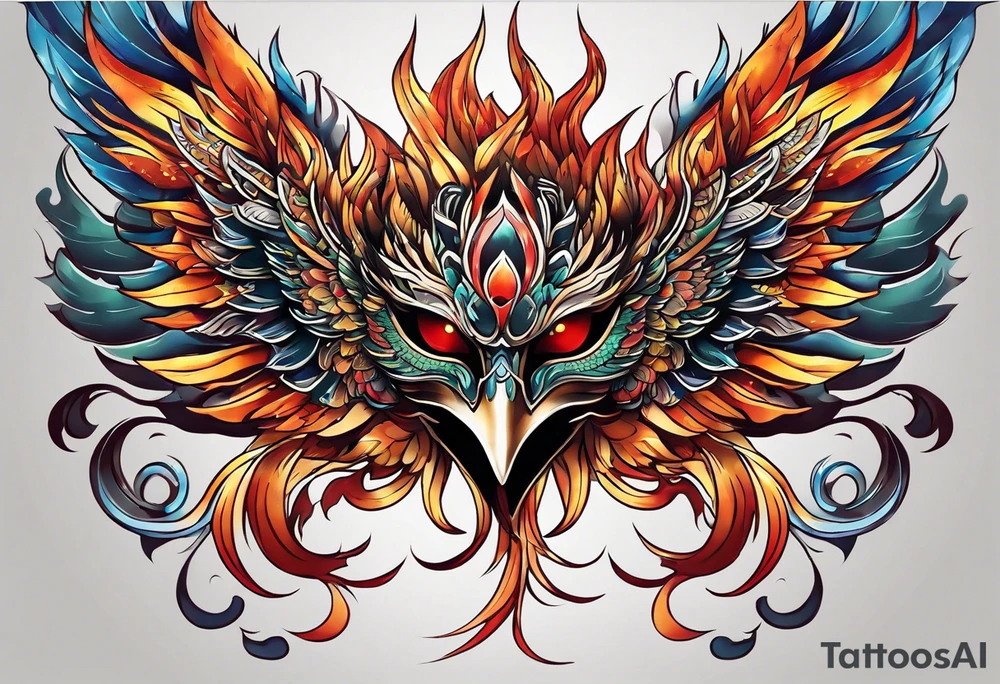 phoenix mask tattoo idea