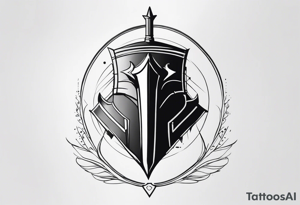 starts with a line then says the word “knight” in the middle and ends with a line at the end tattoo idea
