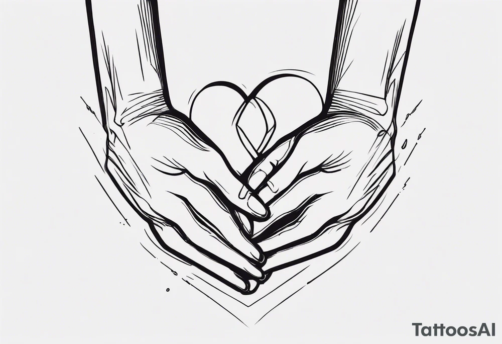 Really simple, only a few lines 
and clean tattoo of . two hands holding in love tattoo idea