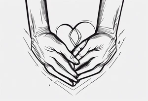 Really simple, only a few lines 
and clean tattoo of . two hands holding in love tattoo idea