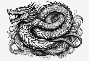 Menacing leviathan serpent tattoo idea