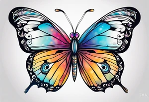 Beautiful butterfly. Flying.  very colorful and delicate tattoo idea