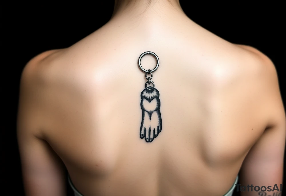 Lucky rabbit’s foot keychain tattoo idea
