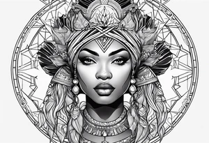 Powerful, black women, astrology tattoo idea