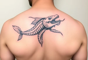 realistic underwater poseidon tattoo idea