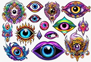 Lisa frank evil eye tattoo idea