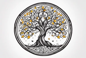 Tree of life sourounded with the text of "dont waste your time back you're not going that way" tattoo idea