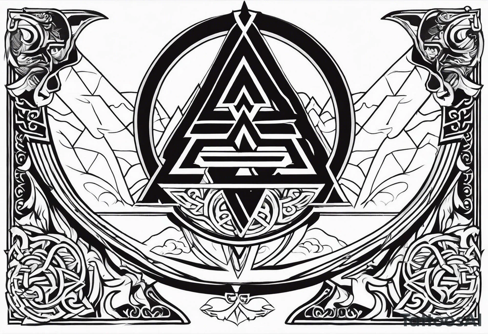 Valhalla sword shield valknut tattoo idea