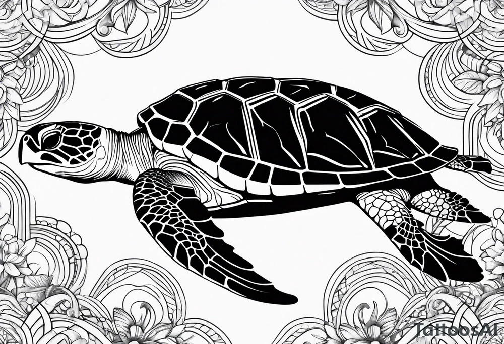 sea turtle  pattern tattoo idea