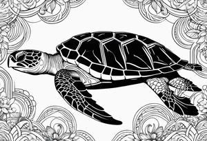 sea turtle  pattern tattoo idea