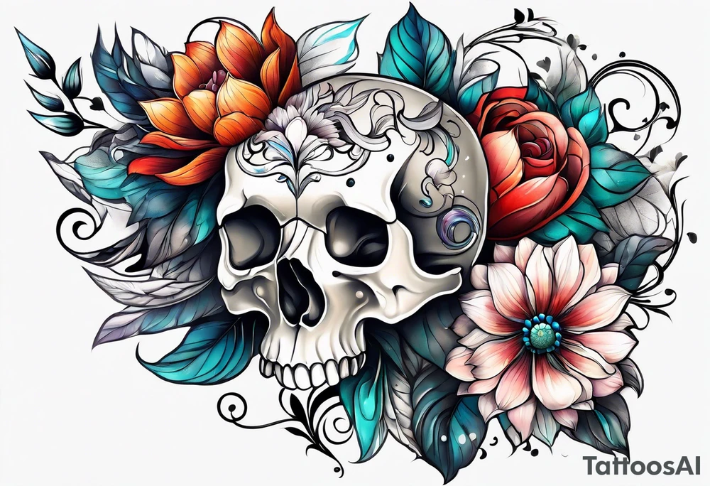 animal , flower tattoo idea