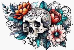 animal , flower tattoo idea