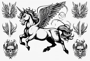 fat pegasus unicorn that looks like a rebel tattoo idea