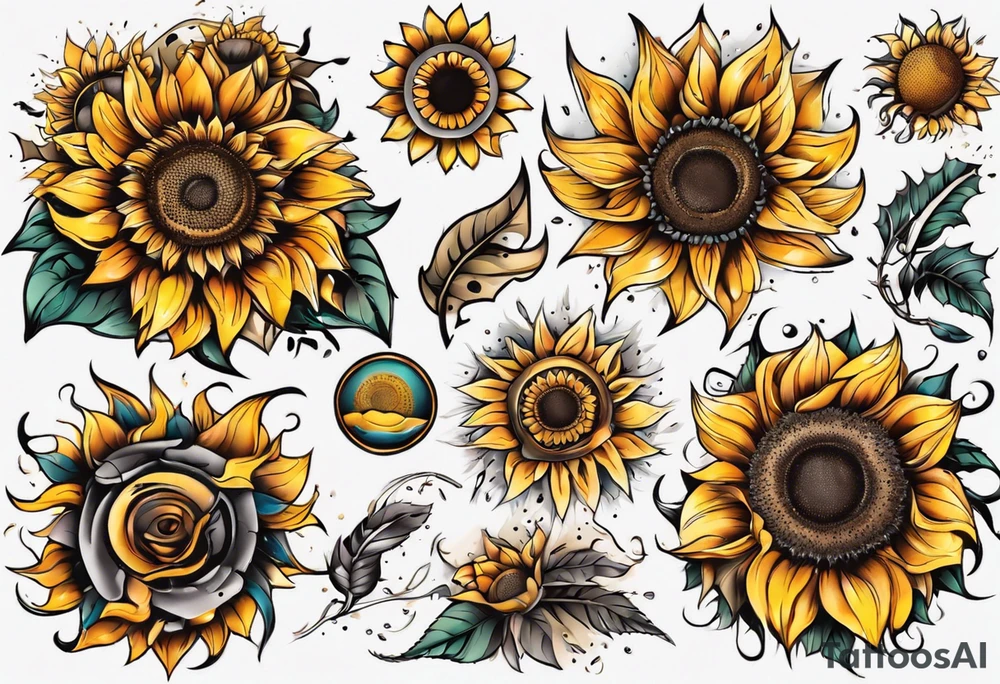 Sunflower tattoo idea
