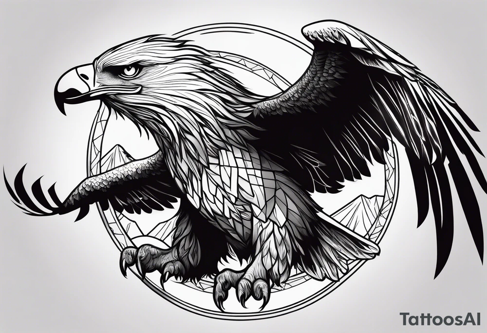 Be an eagle in the sky and a direwolf on the earth. tattoo idea