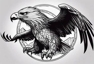 Be an eagle in the sky and a direwolf on the earth. tattoo idea