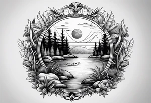 tatoo whit forest and beach tattoo idea