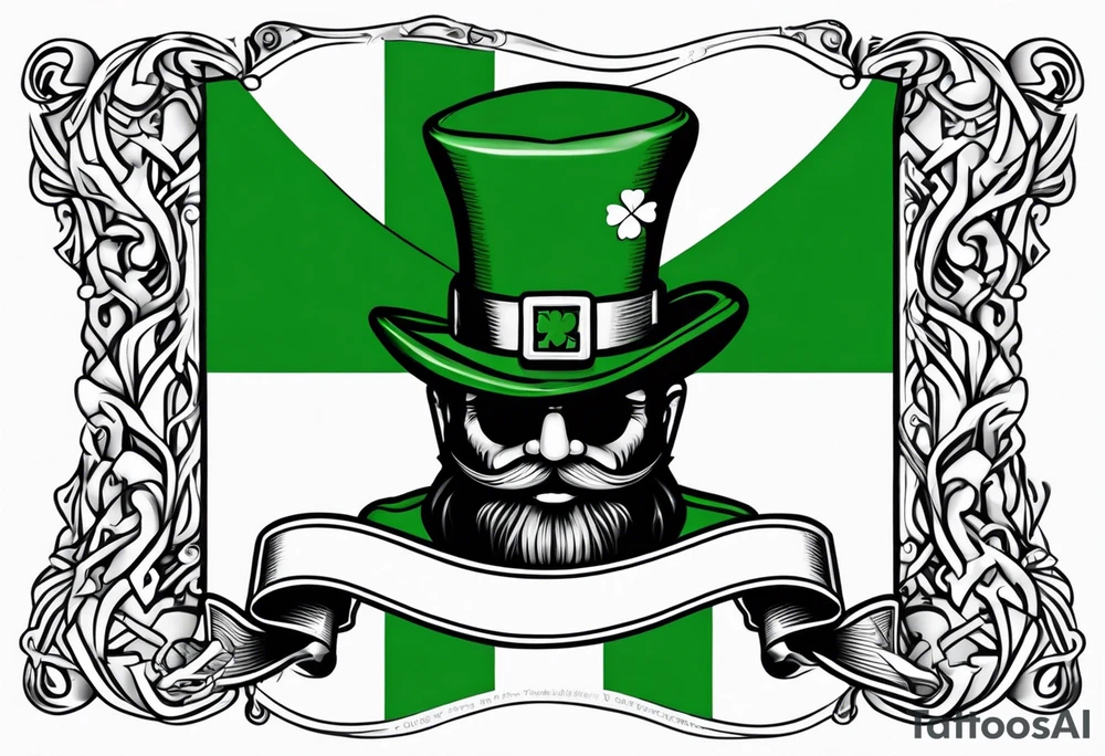 Ireland flag with a leprechaun tattoo idea