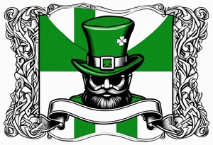 Ireland flag with a leprechaun tattoo idea