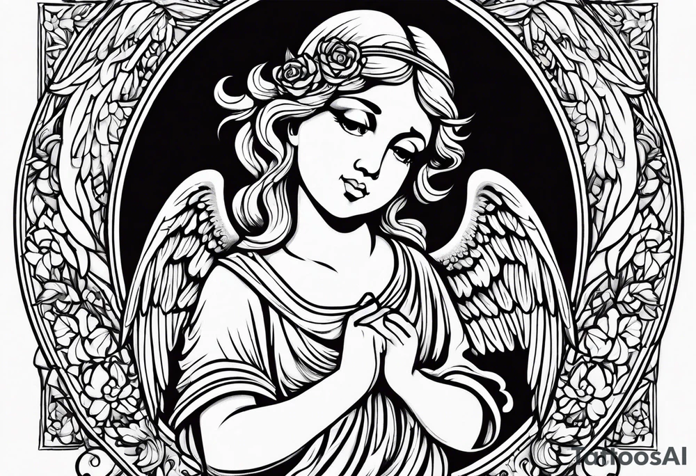 Naked angel tattoo idea