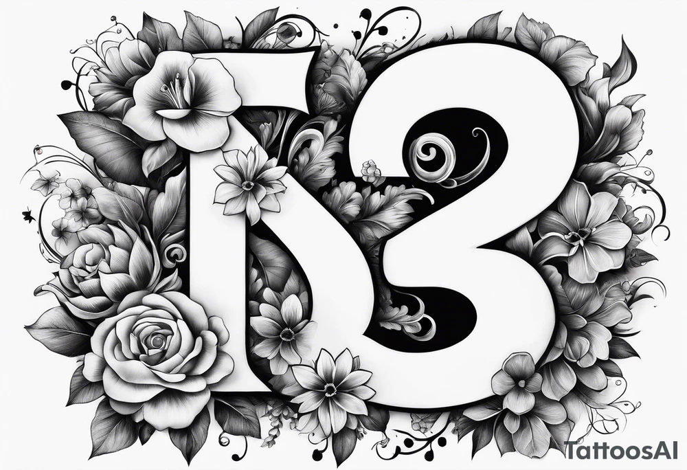 A surreal Letter S made out of flowers tattoo idea