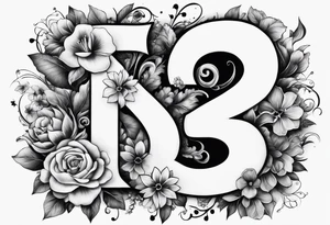 A surreal Letter S made out of flowers tattoo idea