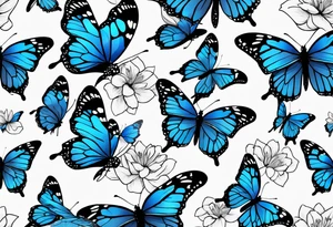 blue monarch butterflies on a vine tattoo idea