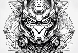 Modern robot ninja tattoo idea