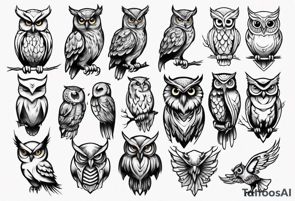 owl bird tattoo idea