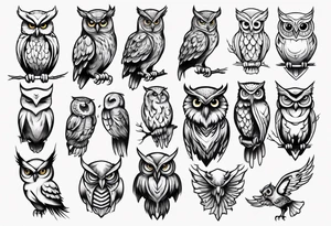 owl bird tattoo idea