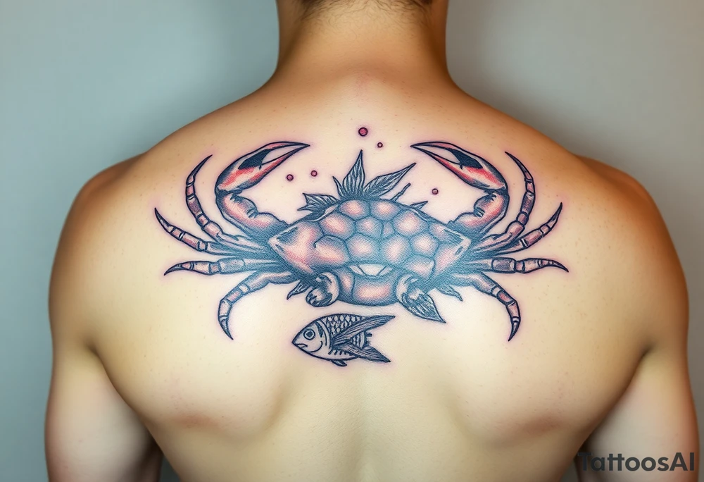 Crabs, fish, honey comb tattoo idea