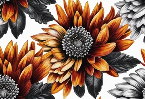 Powerful realistic Indian blanket flower tattoo idea