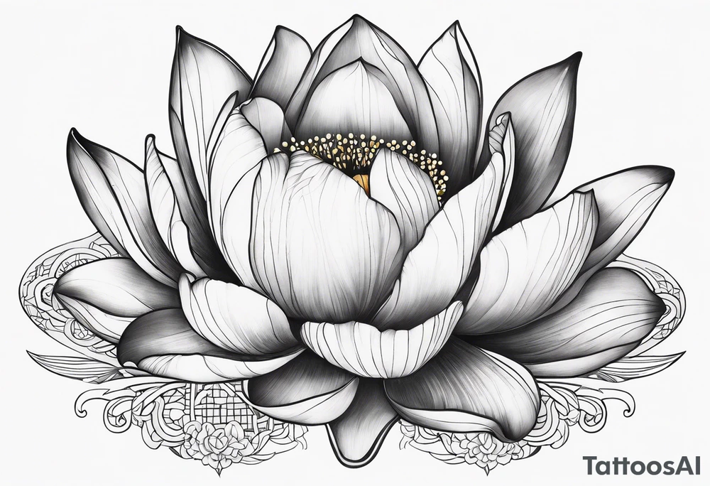 lotus and tulip combined tattoo idea