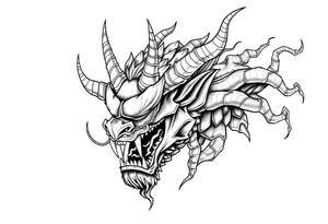 a Japanese folklore demon from old times tattoo idea