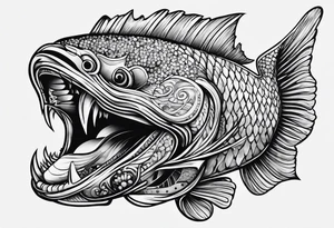 brochet saut bouche ouverte tattoo idea