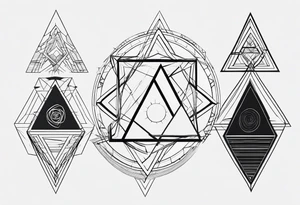 Linear, Connection, open triangle, imperfection, duality, possibility, intuition, hope, joy, spirituality and resilience. tattoo idea