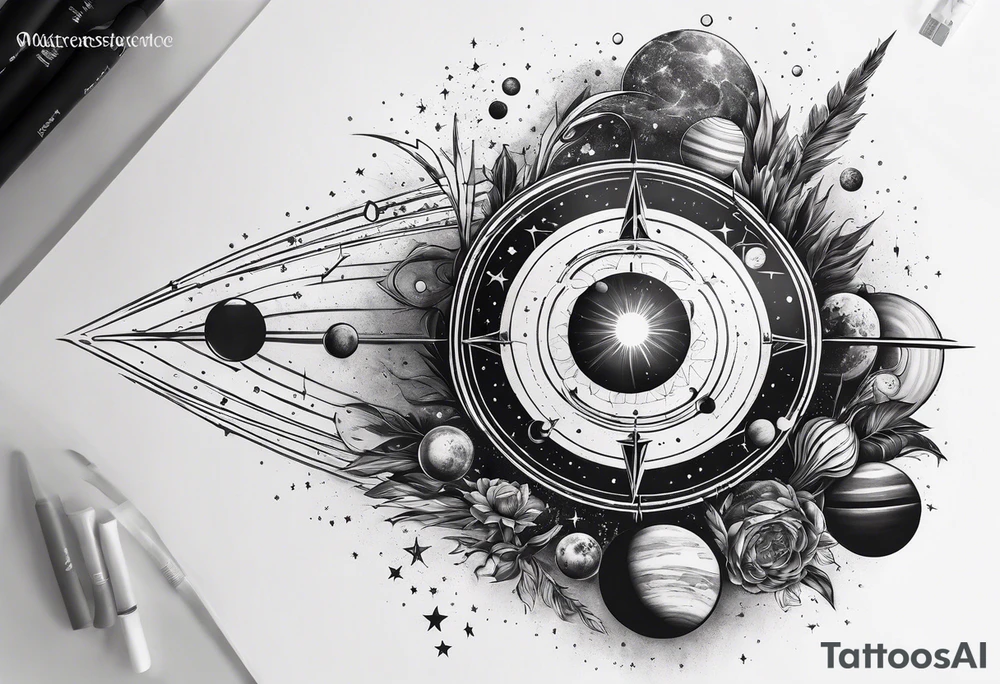 solar system spine tattoo idea