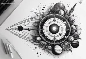 solar system spine tattoo idea