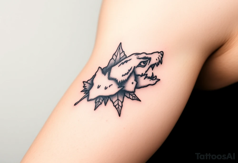 small canadian nature themed on the bicep tattoo idea