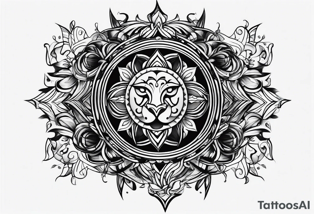 lobe black tattoo idea