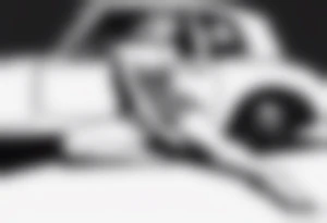 pinup doll laying on the hood of a classic vintage car tattoo idea