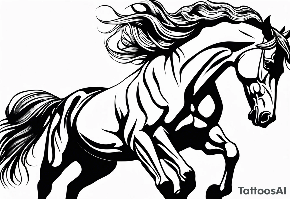 bucking horse tattoo idea