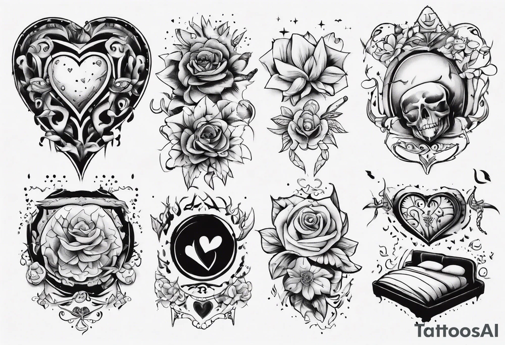 love bed tattoo idea