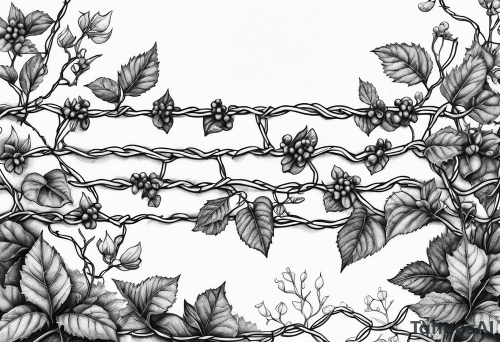 poison oak vines wrapped around barbed wire in a DNA pattern tattoo idea poison oak vines wrapped around barbed wire in a DNA pattern tattoo idea