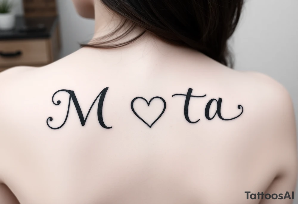 The name Mota with a heart tattoo idea