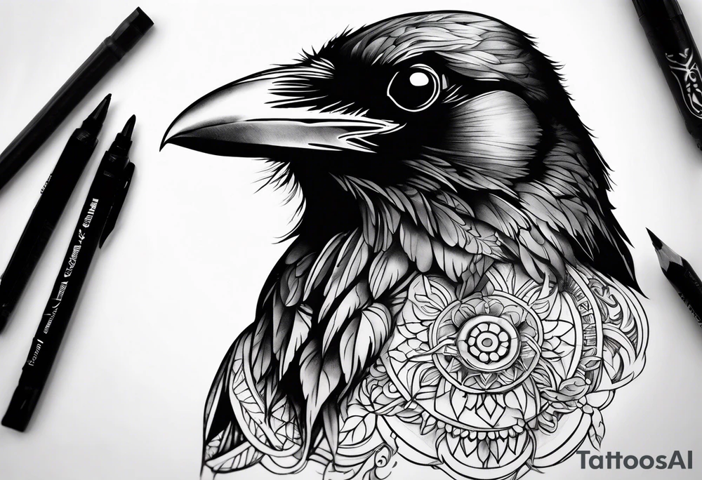 Raven tattoo idea