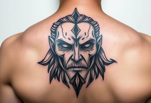 Dark magic small face tattoo idea