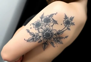 Hourglass roses sunflower dragon tattoo idea
