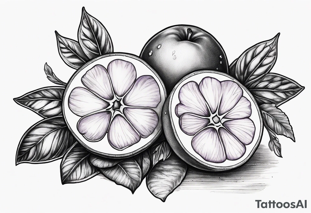 Opal stone Violet and orchards tattoo idea