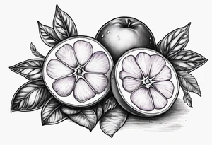 Opal stone Violet and orchards tattoo idea